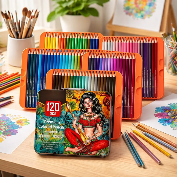 Set 120 Lápices De Dibujo Profesional Estuche Colores Dibujo Multicolor