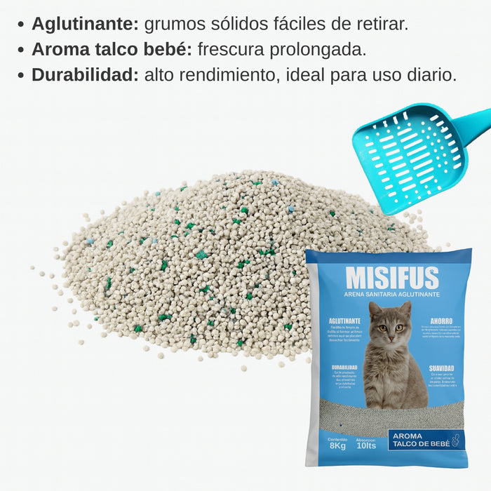 Arena Para Gatos Sanitaria Aglutinante Misifus Lavanda 4 Kg