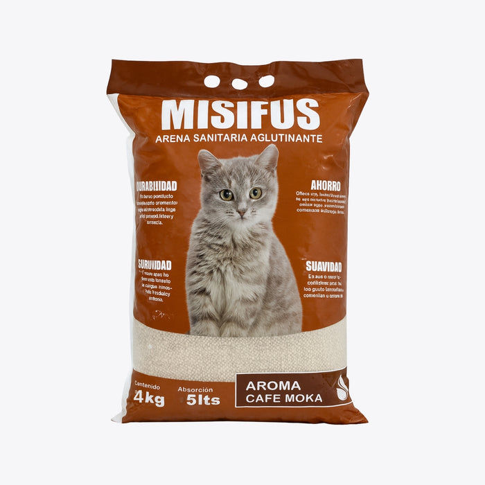 Arena Para Gato Sanitaria Aglutinante Misifus Cafe Moka 4 Kg