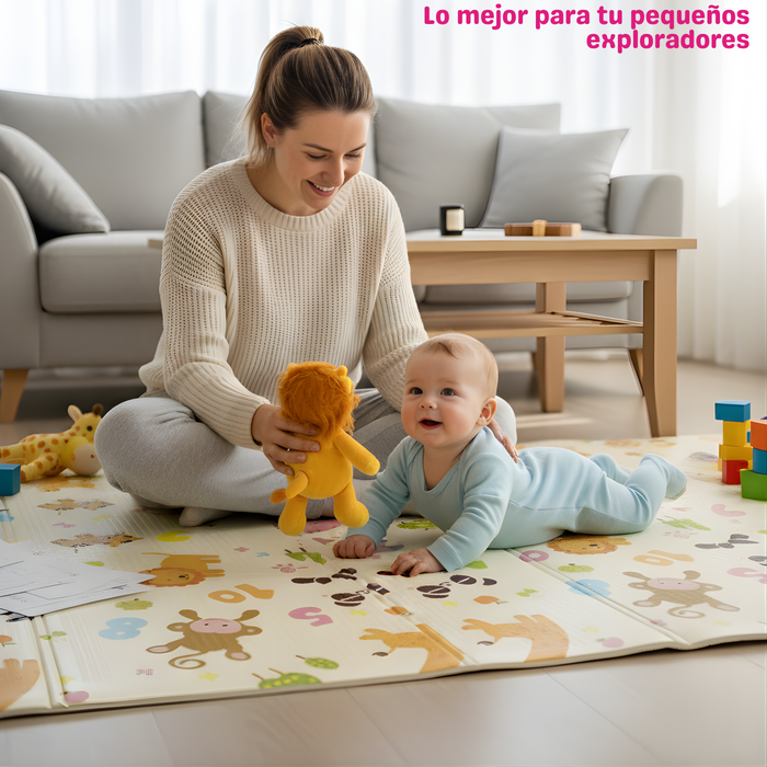 Alfombra Antigolpes Plegable Para Bebés 200x180 Reversible