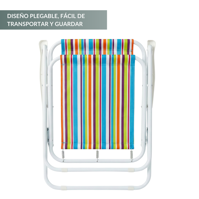 Silla Camping Plegable Playa Piscina Portátil Exteriores Rojo