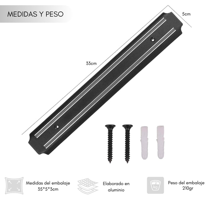Imán Barra Magnética Cocina Porta Cuchillos 33 Cm