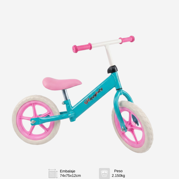 Bicicleta Bebé Equilibrio Niños Asiento Ajustable Infantil Rosa