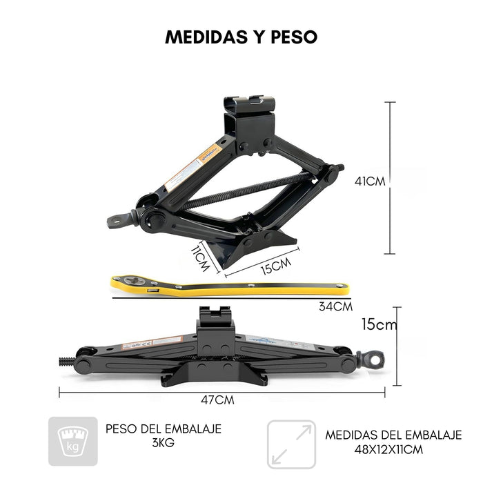 Gata Tijera 3 Toneladas + 2 Banquillos Caballete Mecanico