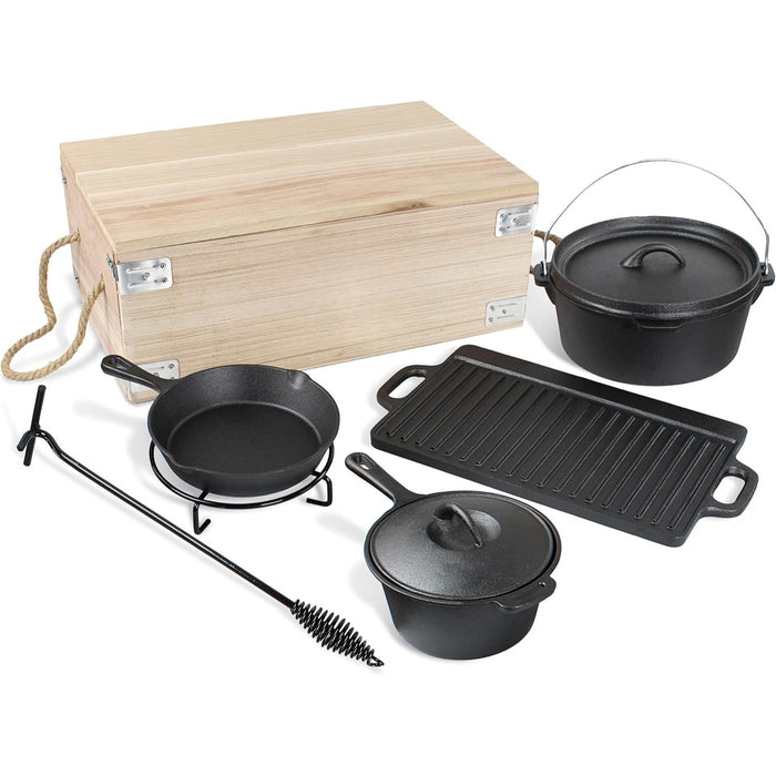 Juego De Ollas Y Sartenes Para Acampar De Hierro