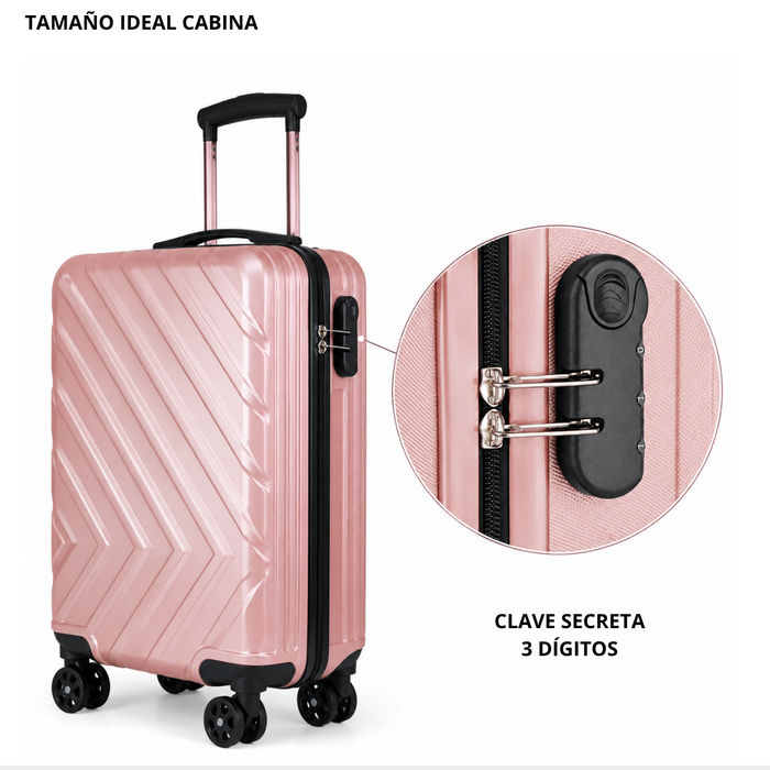 Maleta Cabina De 10 Kg Equipaje Chica Ruedas Viajes Avión - Rosado