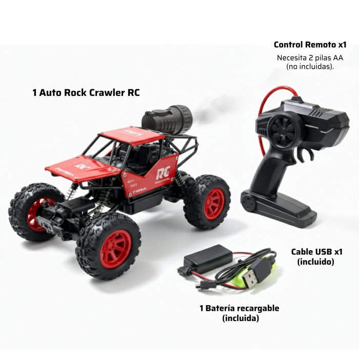 Auto Control Remoto Rock Crawler 2.4 1/18 Rc Humo 4x4