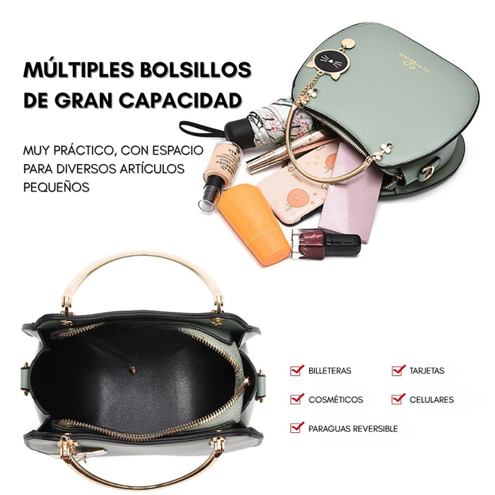 Bolso De Hombro Dama Mujer Bag Cat Bandolera Elegante