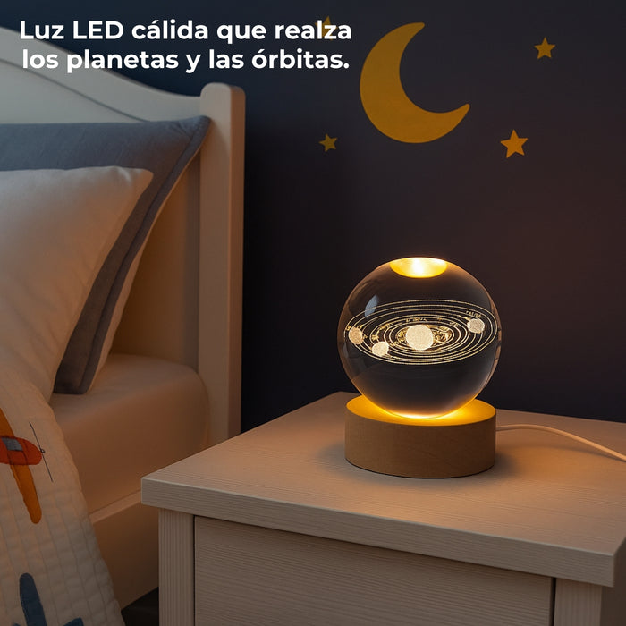 Luz Nocturna Luz De Cristal Esfera Sistema solar