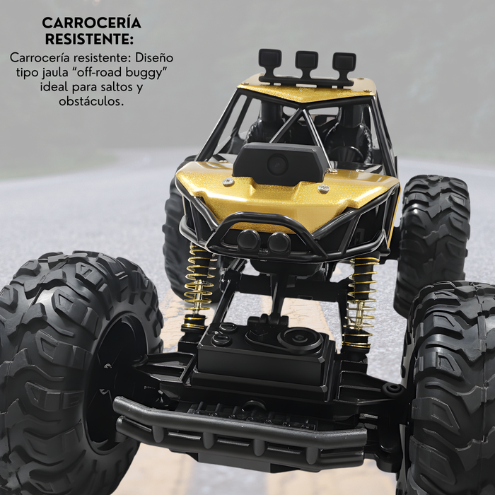 Auto Control Remoto 4x4 Rock Crawler Con Cámara Y Luces Led