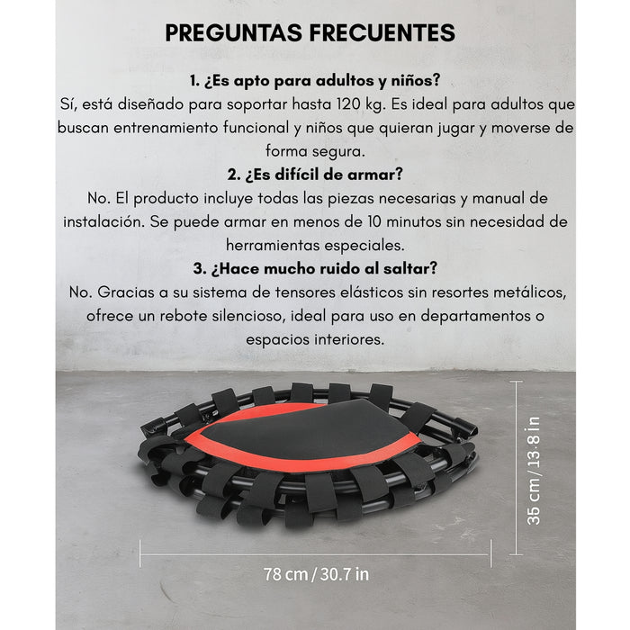 Mini Trampolín 4ft 1.2mt Aeróbico Fitness Yoga Juegos Cama Elástica Aeróbica Adultos O Juegos Para Niños Ideal Para Yoga Ejercicio Y Diversión Color Negro
