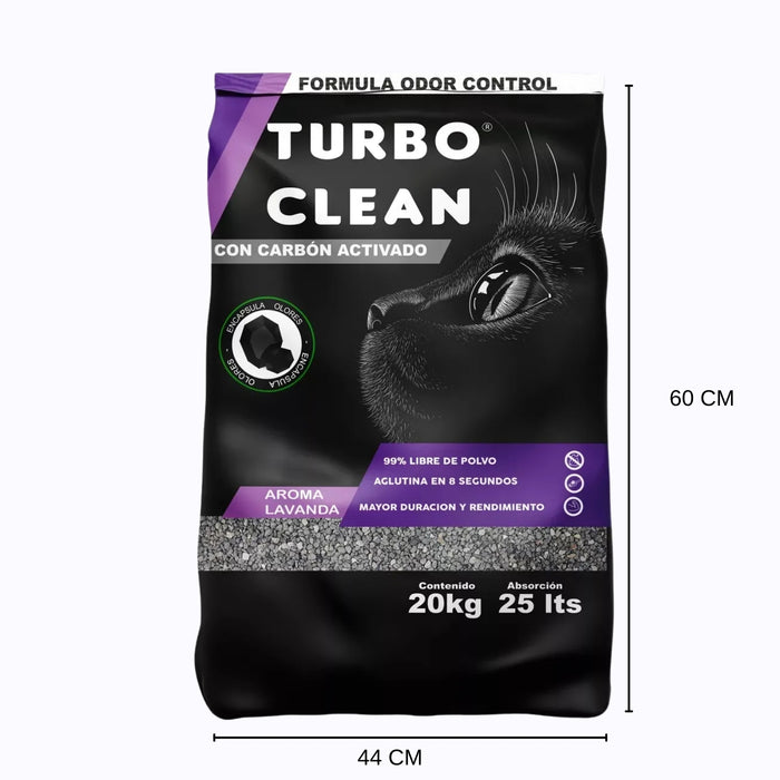Arena Aglutinante Turbo Clean Olor Control Bentonita Sódica Agregar a favoritos 20 Kilos