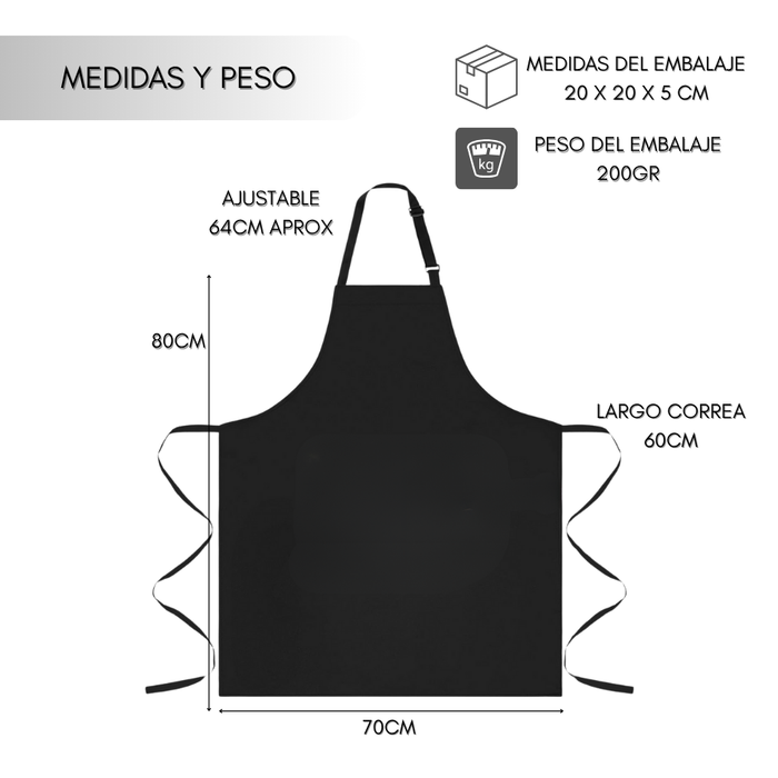 Delantal Perchera Cocina Anti-mancha Anti-grasa Adjustable