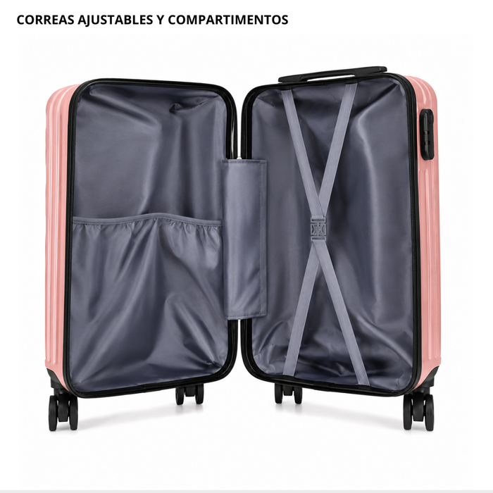 Maleta Cabina De 10 Kg Equipaje Chica Ruedas Viajes Avión - Rosado
