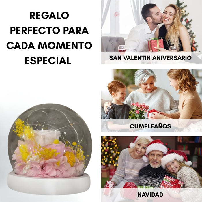 Rosas Eternas Flores Artificiales Decoracion Hogar Luz Led