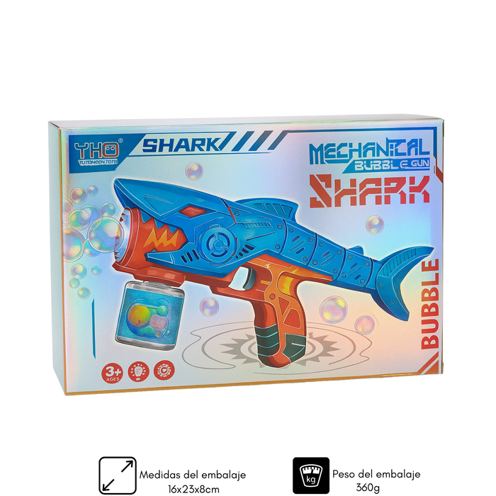 Pistola De Burbujas Juguete Infantil Con Luces Led Tiburón