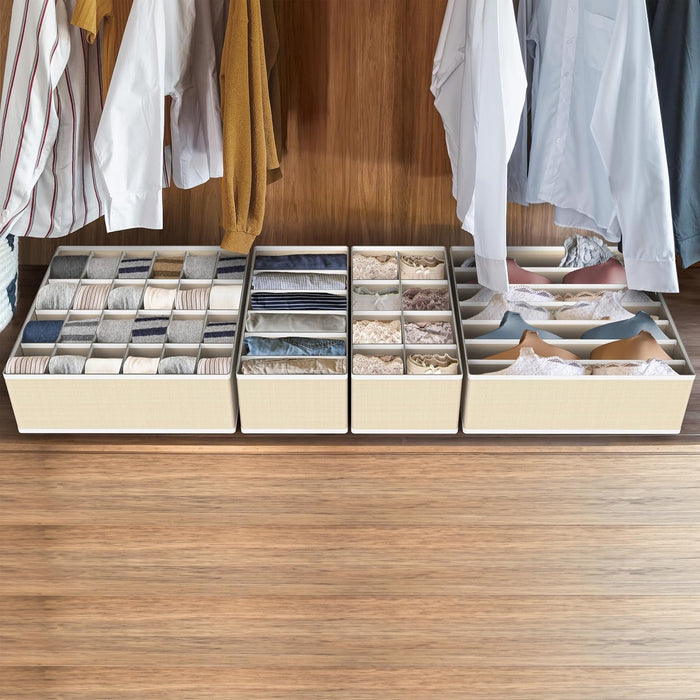 Organizador De Ropa Interior Calcetines Organizador De Cajones Almacenador Closet Interior Hogar Pack X4