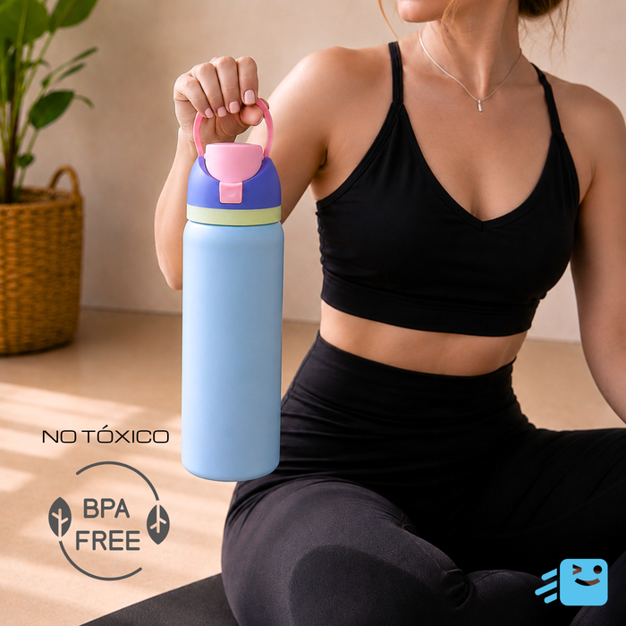 Botella De Agua 1000ml Termo Acero Inoxidable Térmico Lila