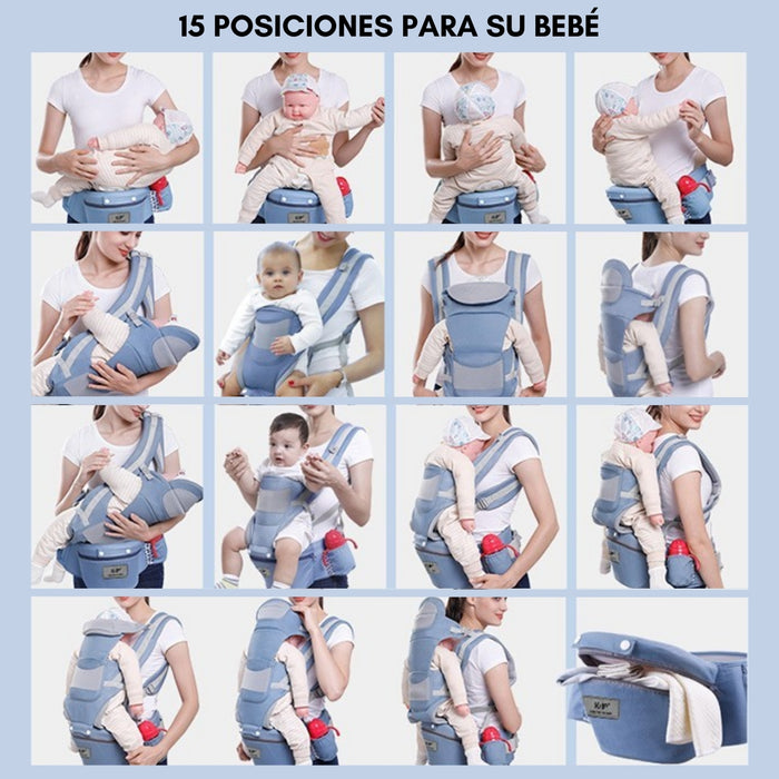 Mochila Porta Bebé Cánguro Ergonómico 15 Posiciones 48 Meses