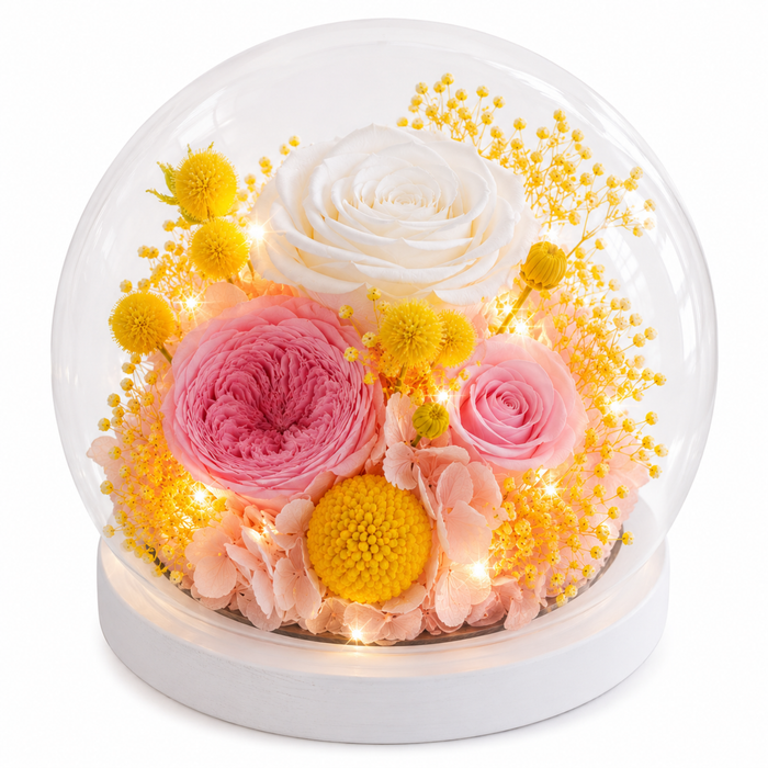 Rosas Eternas Flores Artificiales Decoracion Hogar Luz Led Naranja