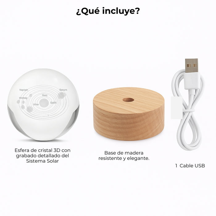 Luz Nocturna Luz De Cristal Esfera Sistema solar