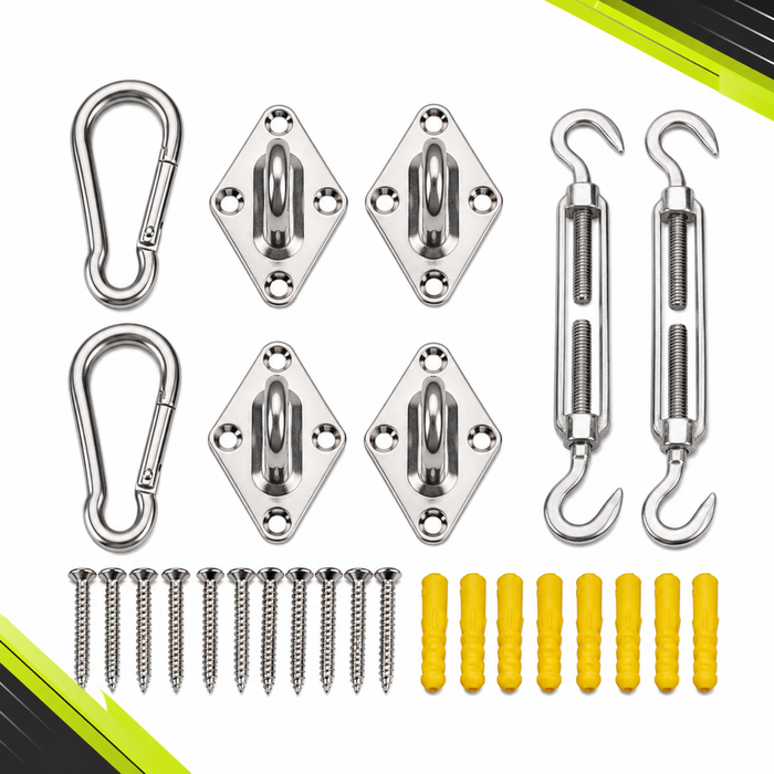 Kit De Instalacion Toldo Vela Gancho Soporte Anclaje 40pz
