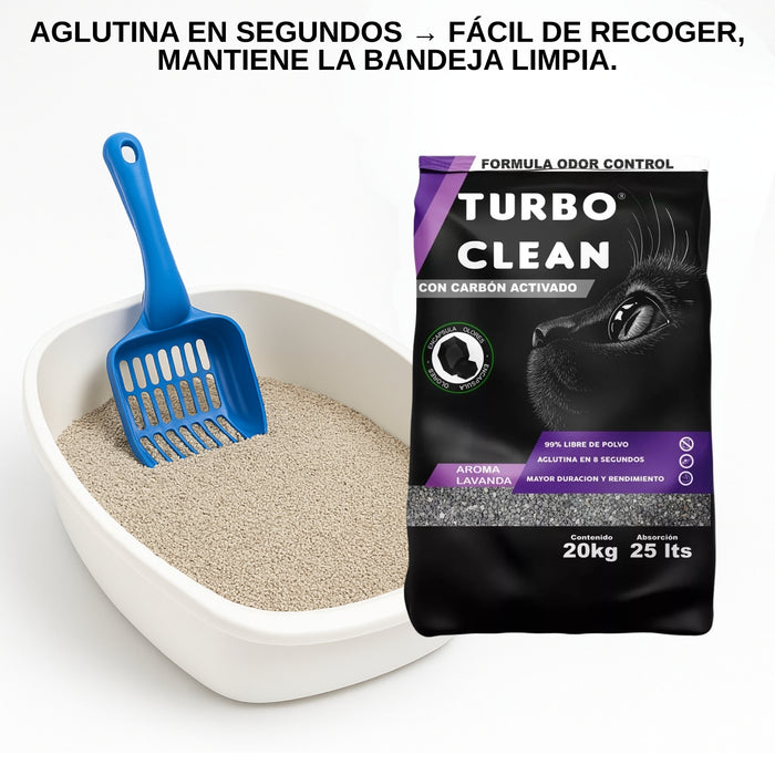 Arena Aglutinante Turbo Clean Olor Control Bentonita Sódica Agregar a favoritos 20 Kilos