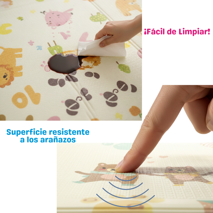 Alfombra Antigolpes Plegable Para Bebés 200x180 Reversible