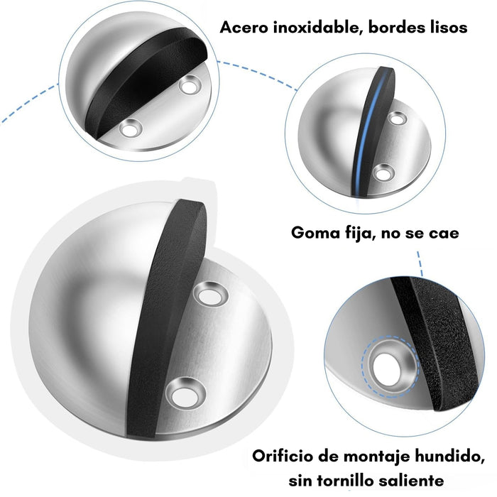 Tope De Puerta Niquel Media Luna Satinado