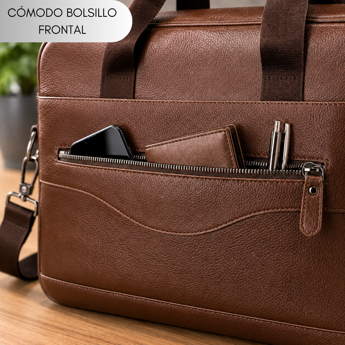 Maletín Portafolio De Cuero Para Portátil Notebook 14