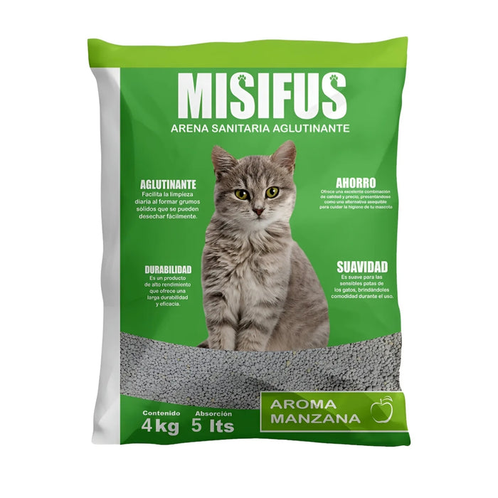 Arena Gato Sanitaria Aglutinante Misifus 4k Aroma Manzana