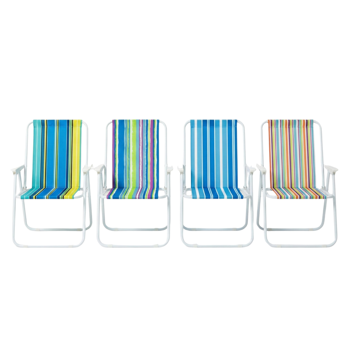 Pack X4 Silla Camping Plegable Playa Piscina Portátil Rayas Multicolor