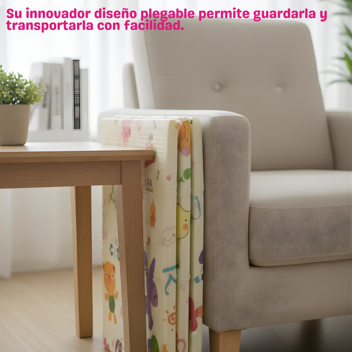 Alfombra Antigolpes Plegable Para Bebés 200x180 Reversible