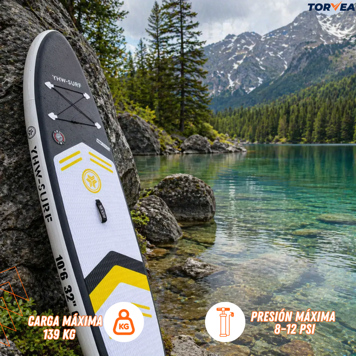 Stand Up Paddle Para Adultos Sup Vibrant 10,5 Pies Inflable Negro