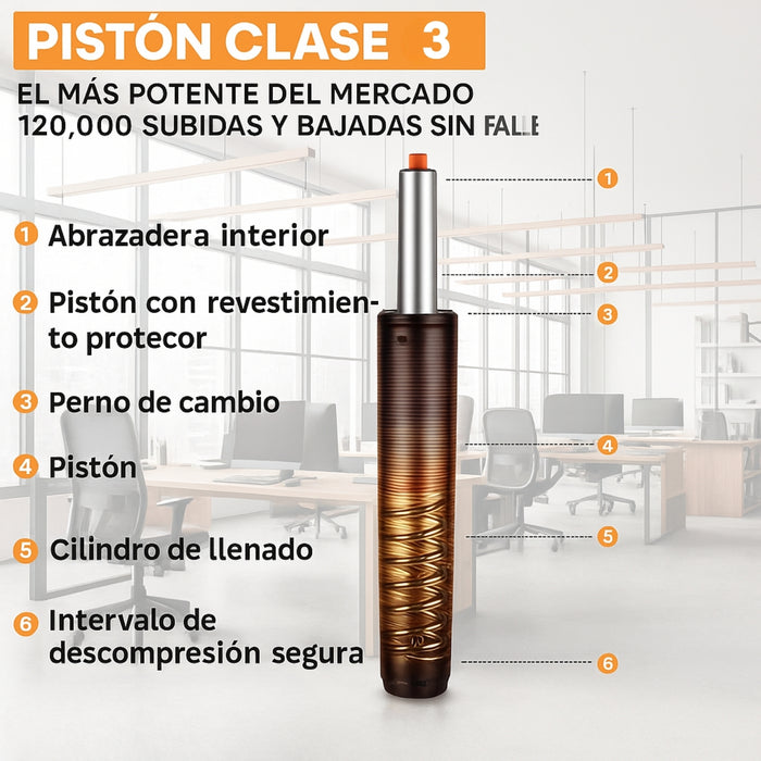Pistón Gas Repuesto Para Sillas Oficina Escritorio Gamer 30cm 3 Etapas