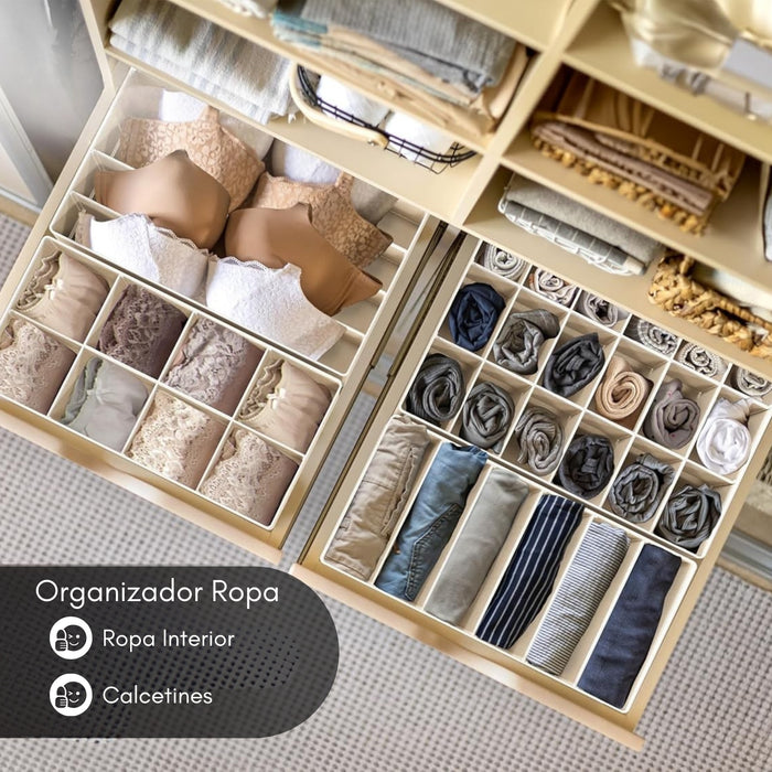 Organizador De Ropa Interior Calcetines Organizador De Cajones Almacenador Closet Interior Hogar Pack X4