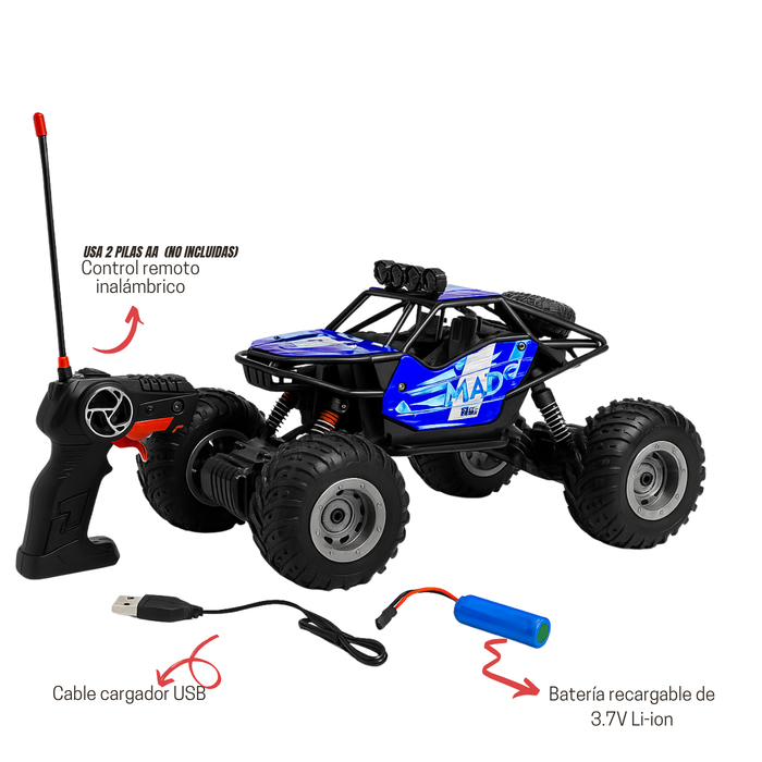 Auto De Escalada 4x4 Juguete Carro Control Remoto Recargable