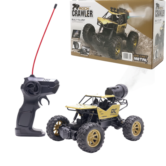 Auto Control Remoto Rock Crawler 2.4 1/18 Rc Humo 4x4 Dorado Oscuro