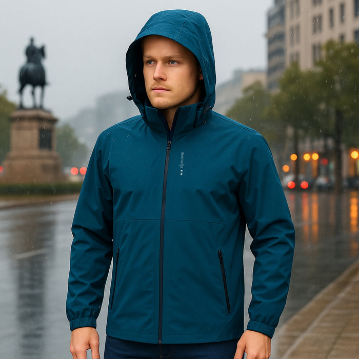 Chaqueta Corta Viento Termica Impermeable Outdoor Hombre Cierre Con Gorro