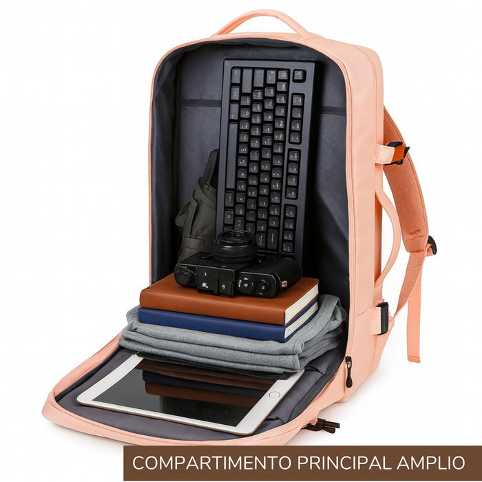 Mochila De Viaje Impermeable Laptop 15.6 Capacidad 20l - Rosa - Liso