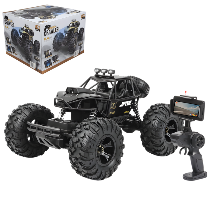 Auto Control Remoto 4x4 Rock Crawler Con Cámara Y Luces Led