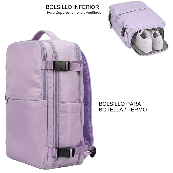 Mochila Cabina Bolso Mujer Viaje Avion 20lt Puerto Usb Utazo