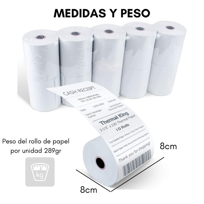 32 Rollos Termicos Rollo Papel Termico Cinta Termica Telotenemos 80mm X 80mm Color Blanco