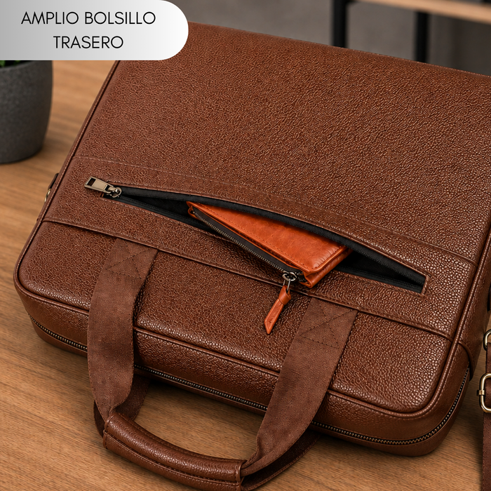 Maletín Portafolio De Cuero Para Portátil Notebook 14