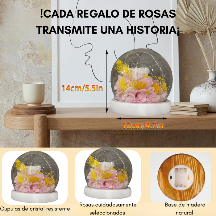 Rosas Eternas Flores Artificiales Decoracion Hogar Luz Led