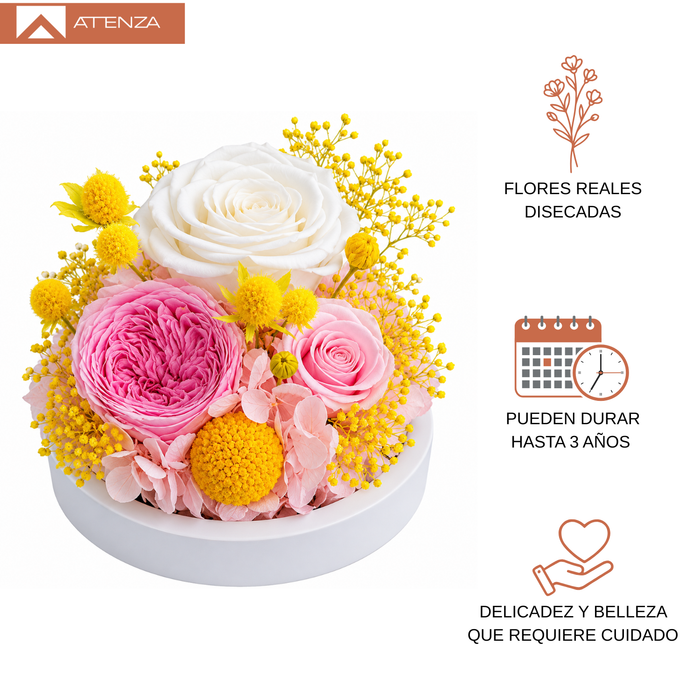 Rosas Eternas Flores Artificiales Decoracion Hogar Luz Led Naranja