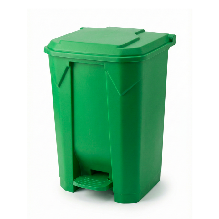 Basurero Contenedor De Basura 80l Verde Con Tapa Y Pedal
