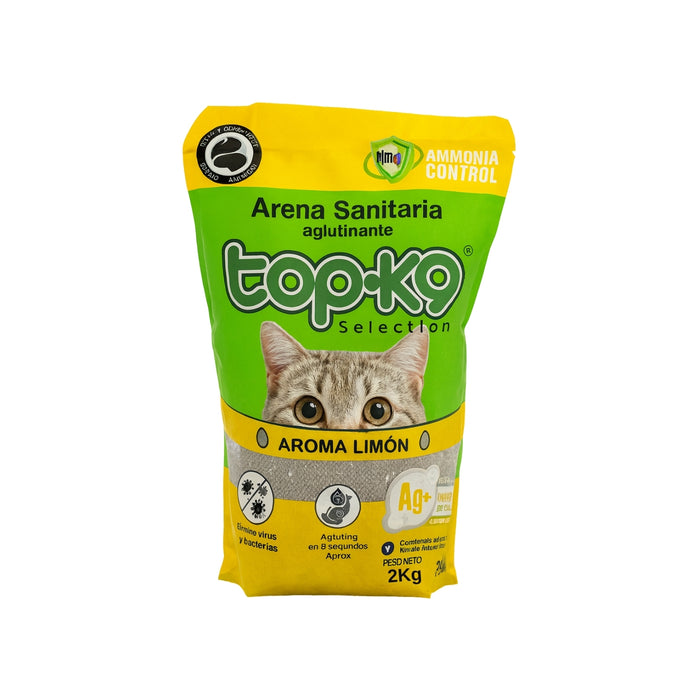 Arena Aglutinante Topk9 2kg Limon Iones De Plata/carbón