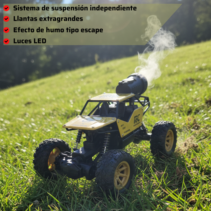 Auto Control Remoto Rock Crawler 2.4 1/18 Rc Humo 4x4 Dorado Oscuro
