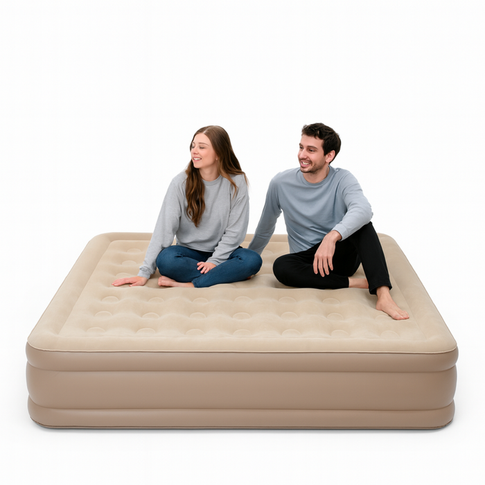 Colchon Inflable 2 Plazas Inflador Incorporado Camping Usb